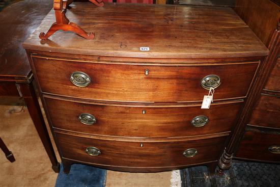 George III mahogany bowfront chest of drawers